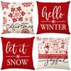 Christmas Pillow Cover Festive Festive Linen Printed Living Room Home Cushion Cover Bedroom Pillow Cover