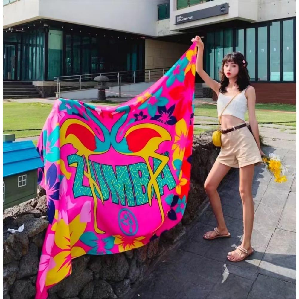 Соленое озеро Чака Туризм на Северо-Западе Этнический стиль Шарф Шелковый шарф Женский Летний Приморский Пляжный Платок Солнцезащитный Тонкий