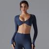 Nessaj Yoga Shirts With Thumb Hole Women Sexy Breathable Sports Long Sleeve Top Gym Running Fitness Shirts
