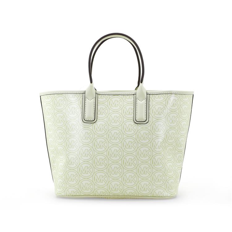 Michael Kors Jodie Classic Vintage Monogram Print Faux Leather Tote Bag Women Tote Mint-Green 35H1T2JT1C-ATOM