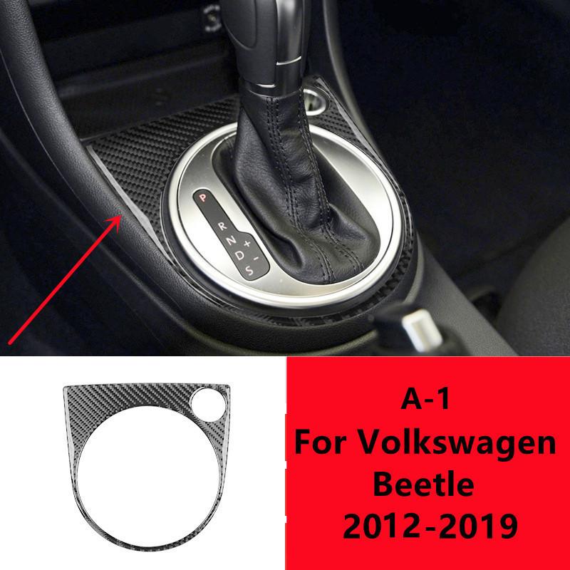 Накладка на панель передач из настоящего углеродного волокна для Volkswagen VW Beetle 2012-наклейка на панель переключения автомобиля, внутренняя отделка