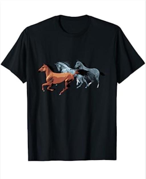 Wild Arabian Horses Funny Realistic Wild Arabian Horses T-Shirt