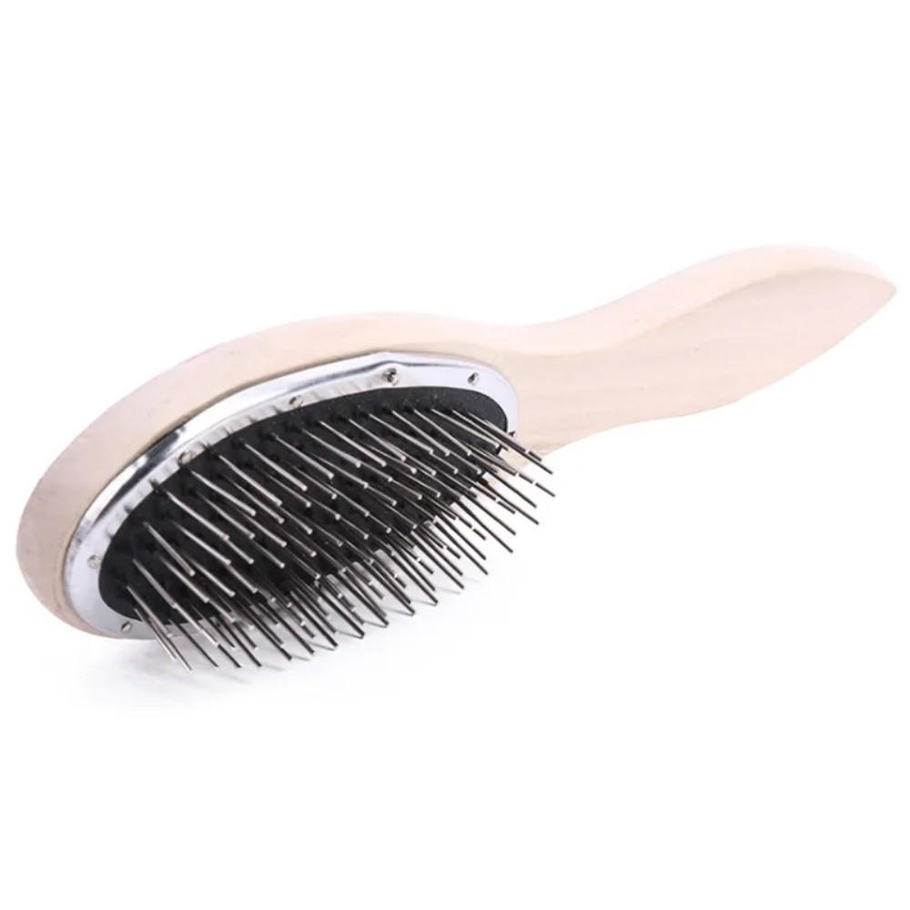 Wooden Handle Anti Static Steel Comb Detangling Hair Extensions Wig Brush  Household