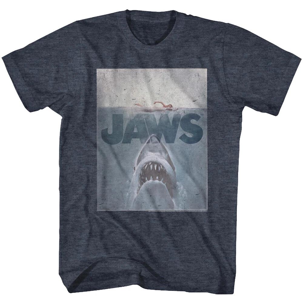 Jaws 70's Thriller Movie Faded Retro Movie Poster Men's T Shirt