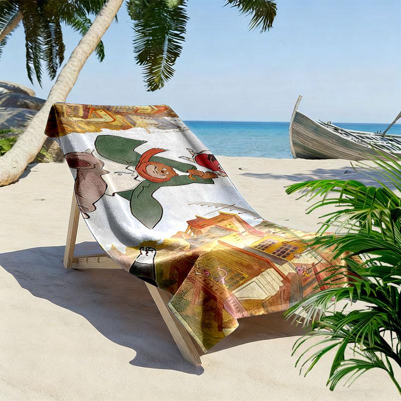 Ernest & Celestine Poster Print Beach Towel, Large Soft Quick Dry Towel for Beach Camping Swimming