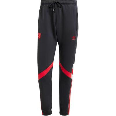 Оригинальные спортивные брюки Manchester United Retro Slim Fit, удобные трикотажные брюки на шнуровке, мужские брюки, черные, красные IS6520