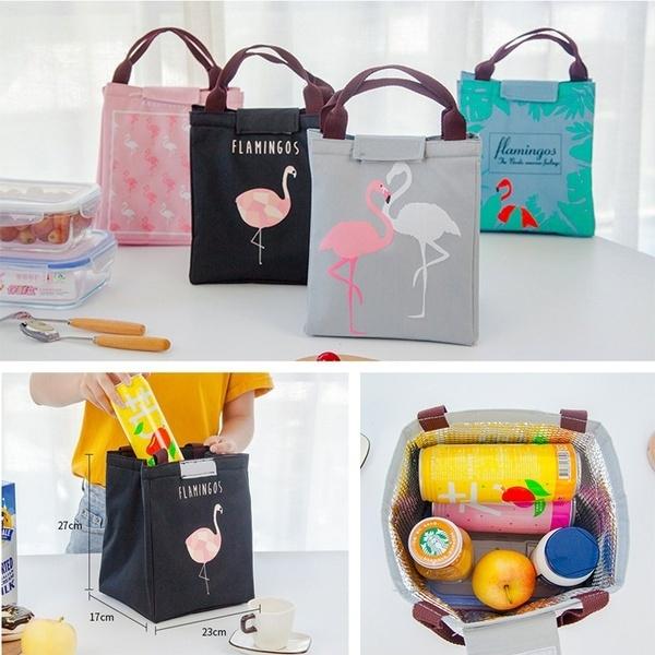 Leisure Cute Animal Flamingo Lunch Bag Girl Portable Insulated Cooler Bags Thermal Food Picnic Bags