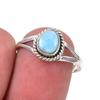 Кольцо из натурального ларимара, ручной работы, из стерлингового серебра 925 пробы, размер 7 A8P65