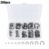 200pcs Bearing Type Retaining Ring Kit Stainless Steel E-Clip Kit Snap Ring Set  Bearing Maintenance