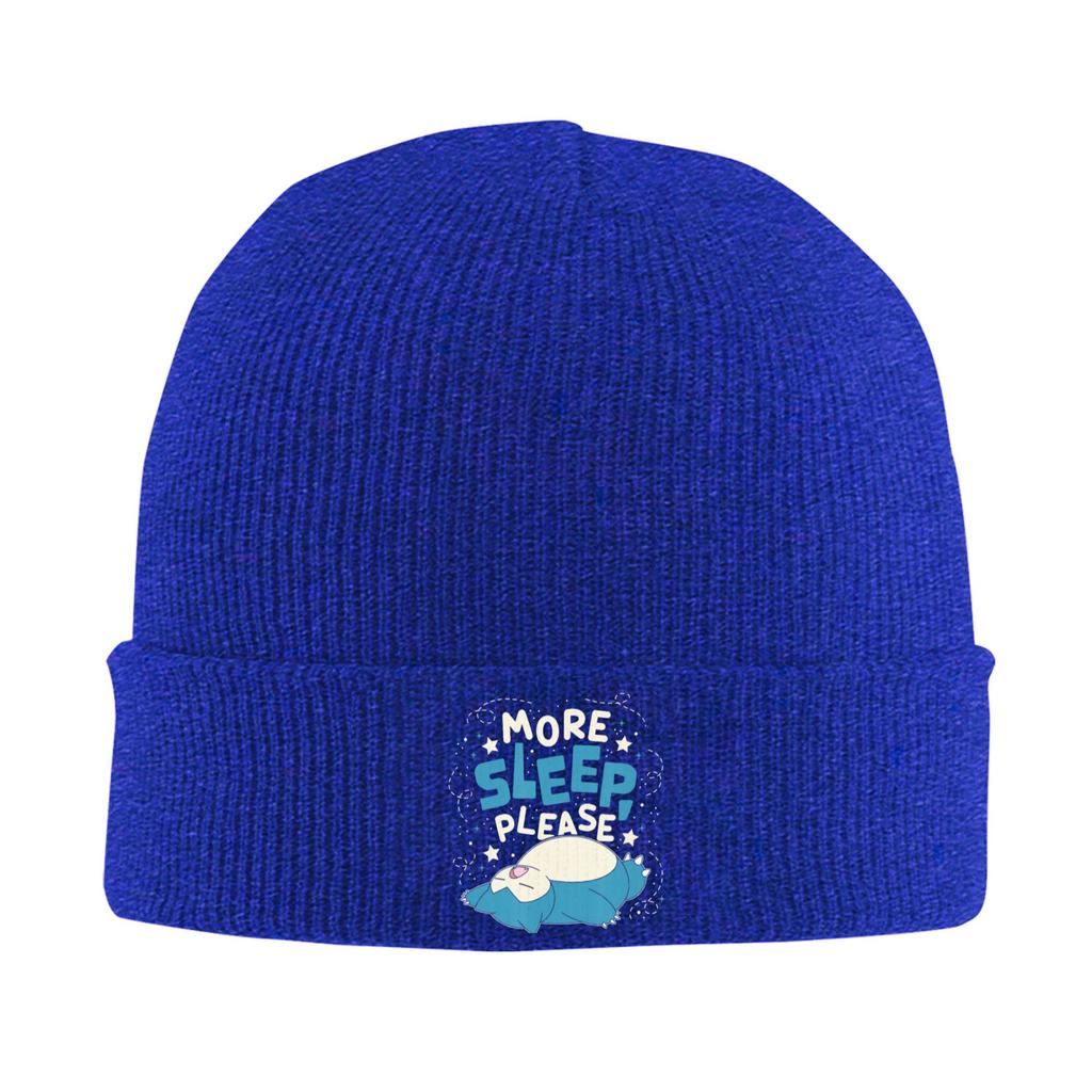 PPokemon Snorlax More Sleep Please Knitted Caps for Women Unisex Beanies Autumn Winter Hats Acrylic Warm Cap