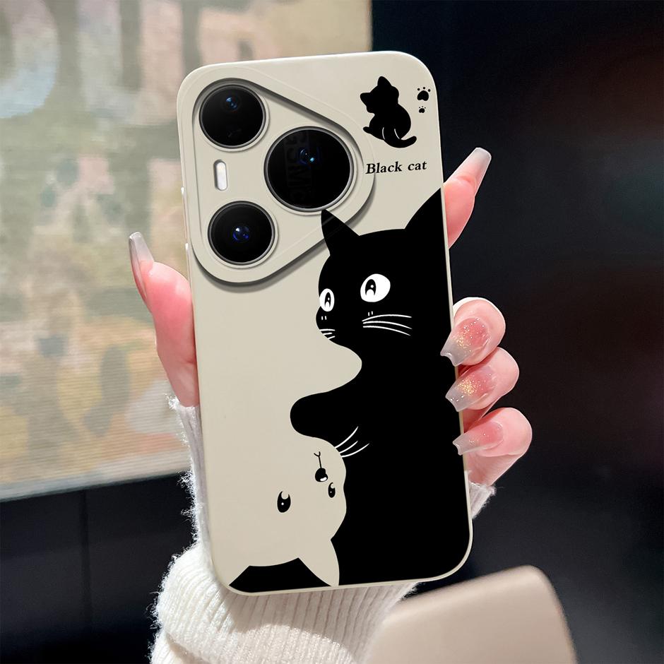 Чехол для Huawei Pura 80 Pro Plus Ultra Мультяшное Сердце Мягкий Силикон Ударопрочный Бампер Чехол для HuaweiPura80ProPlus 80Ultra Funda