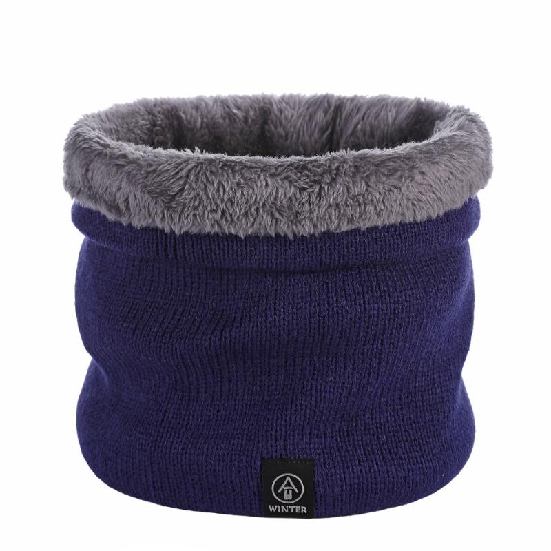 Autumn and Winter New Solid Color Pullover Warm Neck Cover Couple Knitted Wool Scarf Winter Scarf