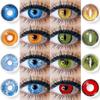 Цветные контактные линзы для глаз, косметические контактные линзы для косплея, сумасшедшие линзы, линзы для глаз на Хэллоуин, 1 пара, цветные линзы в стиле аниме