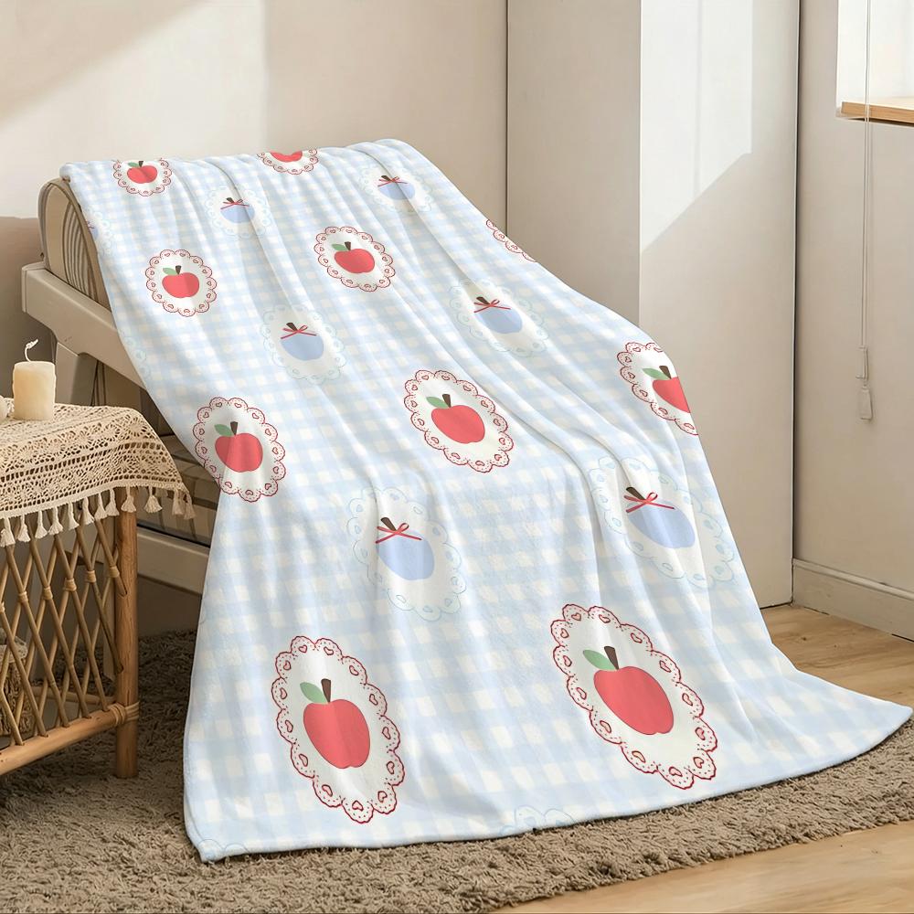 Simple attractive apples Throw Lightweight g Flannel Blanket Soft Skinfriendly for Summer Cooling