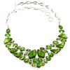 Peridot Quartz Gemstone Ethnic Style Jewelry Necklace 16-18''