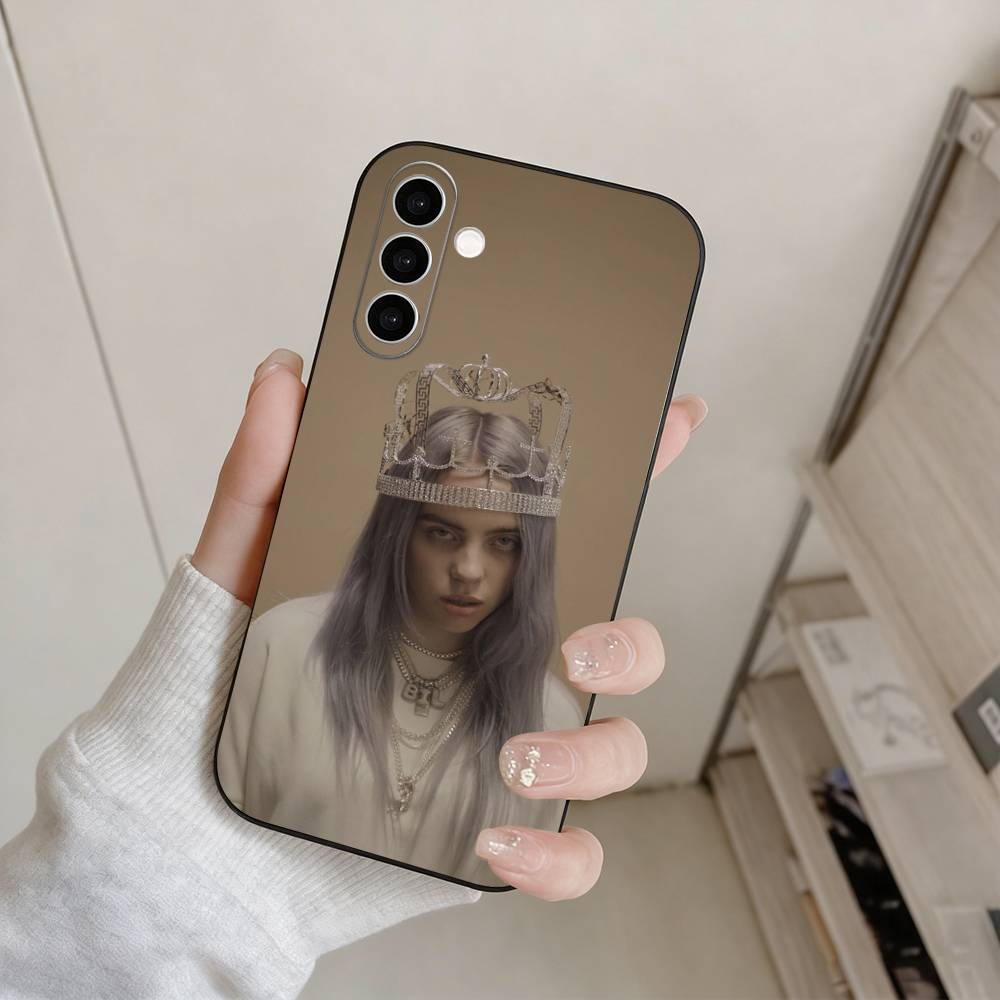 Чехол для телефона Singer B-Billie Eilish для Samsung Galaxy A73, A72, A71, A70, A53, A52, A51, Другие Мягкий Черный Чехол