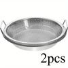 2 предмета Кухонный набор с ситом для жира и круглой сковородой из нержавеющей стали - для выпечки - приготовления - жарки продуктов и слива фруктов и овощей