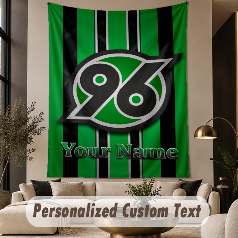 Custom Text Tapestry Hannover 96 Print Wall Tapestry Indoor Living Room Wall Decor