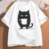 Смешная черная кошка Кофе Футболка Уставшая кошка Футболка Унисекс Графическая Милая Любитель кошек Одежда Одежда Харадзюку Рукав Эстетичная одежда