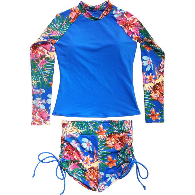 Ri Shang 2022 Women's Long Sleeve Sexy Sporty Split Swimsuit with European & American Style Print