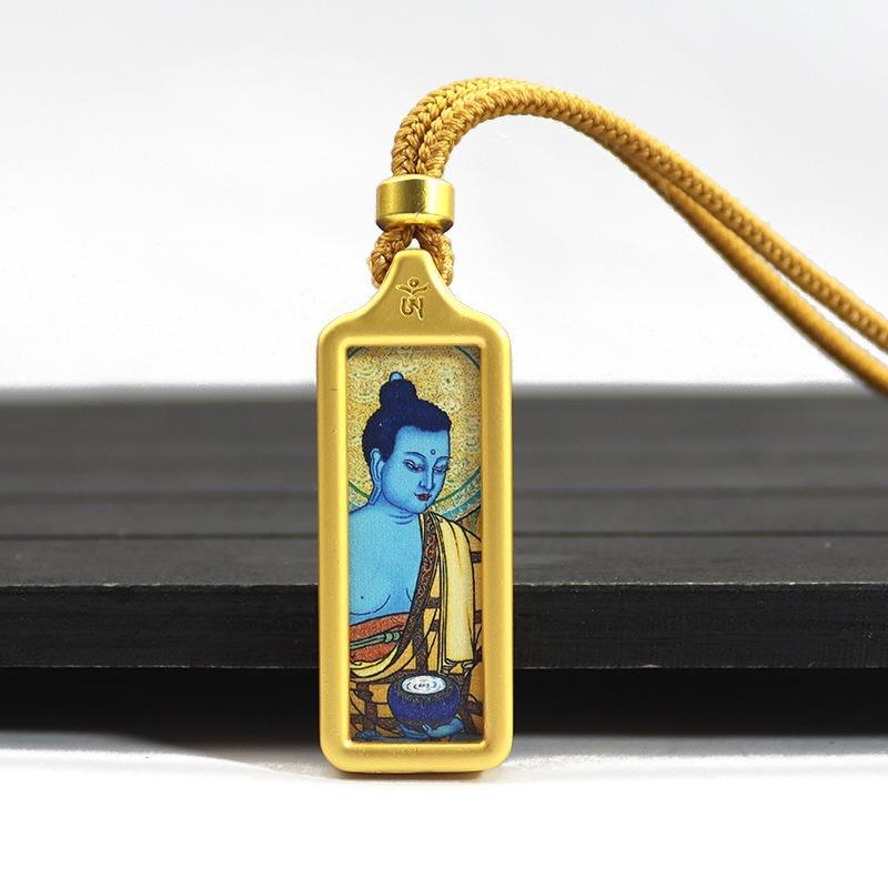 Sacred Tara Thangka Necklace Gold Plated for Spiritual Growth and Protection