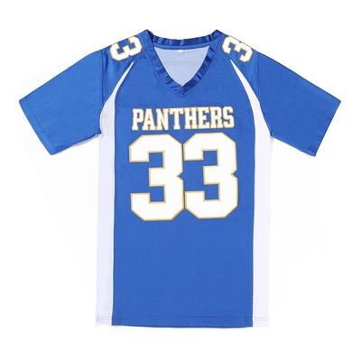 Тим Риггинс Panthers Футбольная футболка Friday Night Lights Футболки Мужские Женские С V-образным вырезом Короткий рукав Сетчатая Спортивная футболка Синяя Белая Футболка