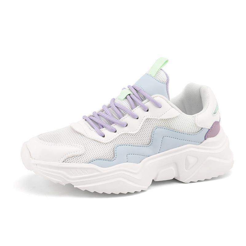 Женская обувь Кроссовки Беговые кроссовки Обувь для ходьбы Студенческие Корейские На высокой толстой подошве Прилив Удобные Универсальные