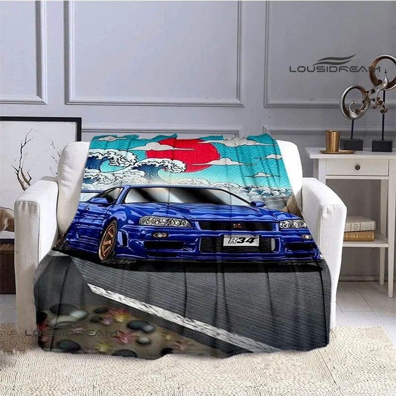 GTR гоночные одеяла с принтом в стиле ретро, ​​теплое одеяло, мягкое и удобное домашнее одеяло для путешествий, одеяло для пикника, подарок на день рождения