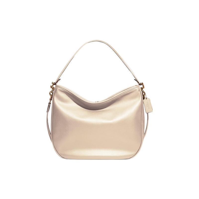 COACH Tabby 35 solid color zipper closure leather handbag armpit bag crossbody bag shoulder bag large size women's off-white