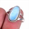 Natural Republic Larimar Gemstone 925 Solid Sterling Silver Gift Ring S.7 K1A62