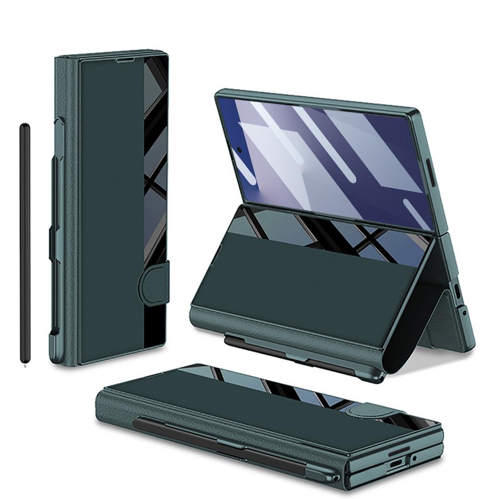 Чехол для мобильного телефона Samsung ZFold7, деловой, складной экран, ZFold6, откидная крышка, пленка, интегрированный слот для ручки, кожаный чехол
