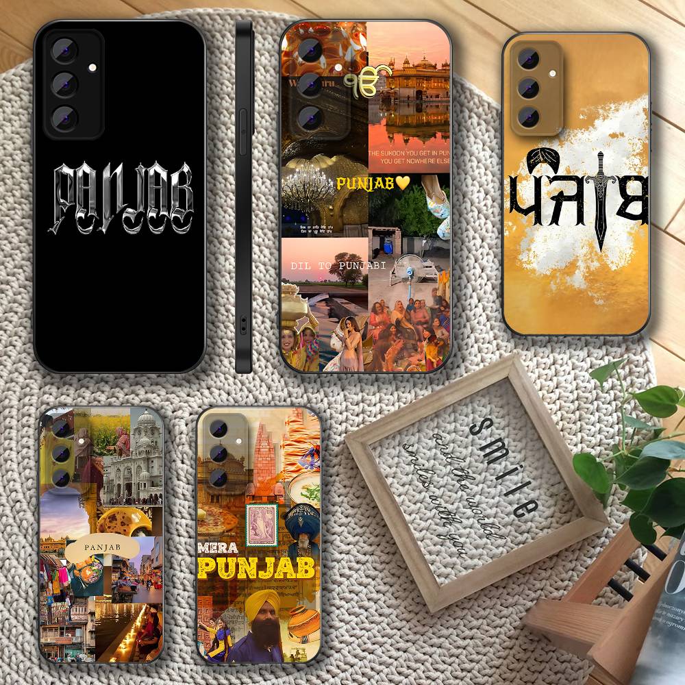 Punjab India Aesthetic Phone Case For Samsung S 25,24,23,22,30,21,10,9,Ultra,Plus,Lite,FE,4,5 G Soft Black Case