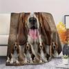 1Pc Basset Hound Print Flannel Blanket, High quality Comfortable for All Seasons, Home Decor, Warmth and Comfort, Perfect for Gifts