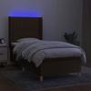 VidaXL Slatted Bed Base with Mattress and LEDs, Upholstered Bed, Single Bed, Adult Bed for Interior Bedroom, 3139008