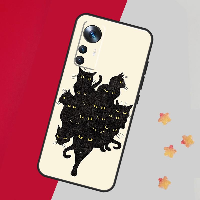 Черные кошки чернила милый питомец ведьма искусство для POCO F5 X3 X5 Pro F3 F4 M5s X4 GT чехол для Xiaomi 13 14 Pro 11T 12T 13T Pro 12 Lite 12X
