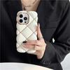 3D Luxury Diamond Lattice Air Cushion Color Plating Phone Case For 11 12 13 14 15 Pro Max Puffer Shockproof Back Cover