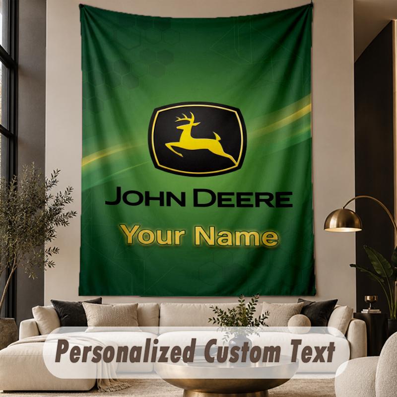 Custom Text Tapestry John Deere Print Wall Tapestry Indoor Living Room Wall Decor