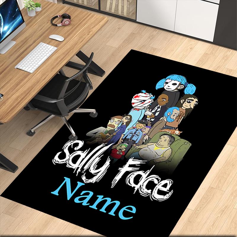 Custom Name Sally Face Printed Carpet, for Office Chair Living Room Bedroom Kitchen Room Decor Gifts.