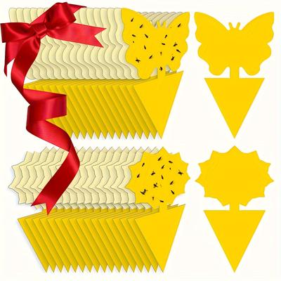 Липкие ловушки для борьбы с вредителями внутри и снаружи помещений — идеально подходят для плодовых мух, комаров, мошек | Безопасны для домашних животных и детей | 10/20/30 шт.