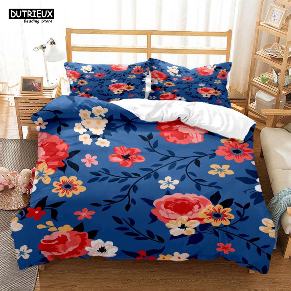 Comforter The Flower Pattern Is Simple And Fresh Soft And Comfortable Customizable Comforter Bedding Sets Bedding Set Luxury