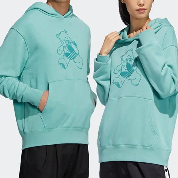 adidas Originals Толстовки Унисекс Мятно-синие С капюшоном Умеренные Обычные (унисекс) Толстовки HJ7822