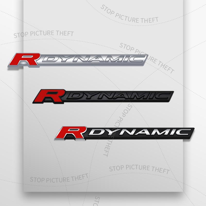 1Pc 3D Metal R Dynamic Logo Emblem Badge Car Rear Tail Bumper Trunk Sticker For Range Rover Discovery Velar HSE SVR
