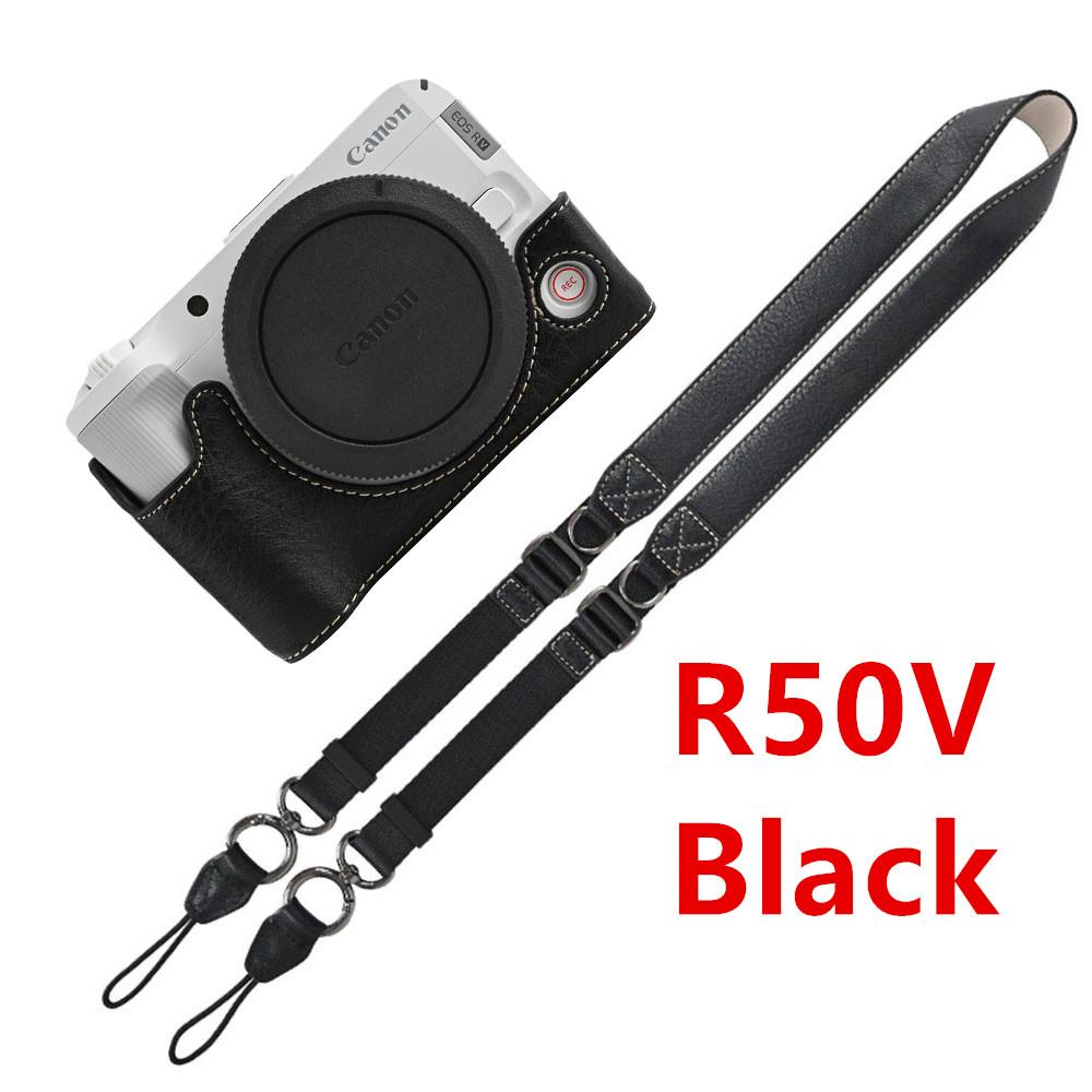 Получехол для камеры из ПУ кожи личи для Canon EOS R50V R50 R100 R8 R10 R5 R5II R6 R6II 200D 200DII SX70HS, чехол с плечевым ремнем