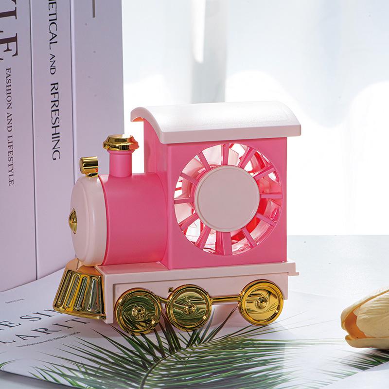 Summer Cartoon Train USB Rechargeable Portable Desktop Fan Toy