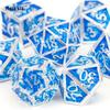 7 Pcs Silver Blue Hand Metal Dice Solid Metal Polyhedral Dice Set Suitable for Role-Playing RPG  Board Game Card Game