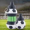 550ml Collapsible Water Bottle Portable Water Cup Leakproof Outdoor Sports Kids Water Jug with Carabiner for Basketball Tennis