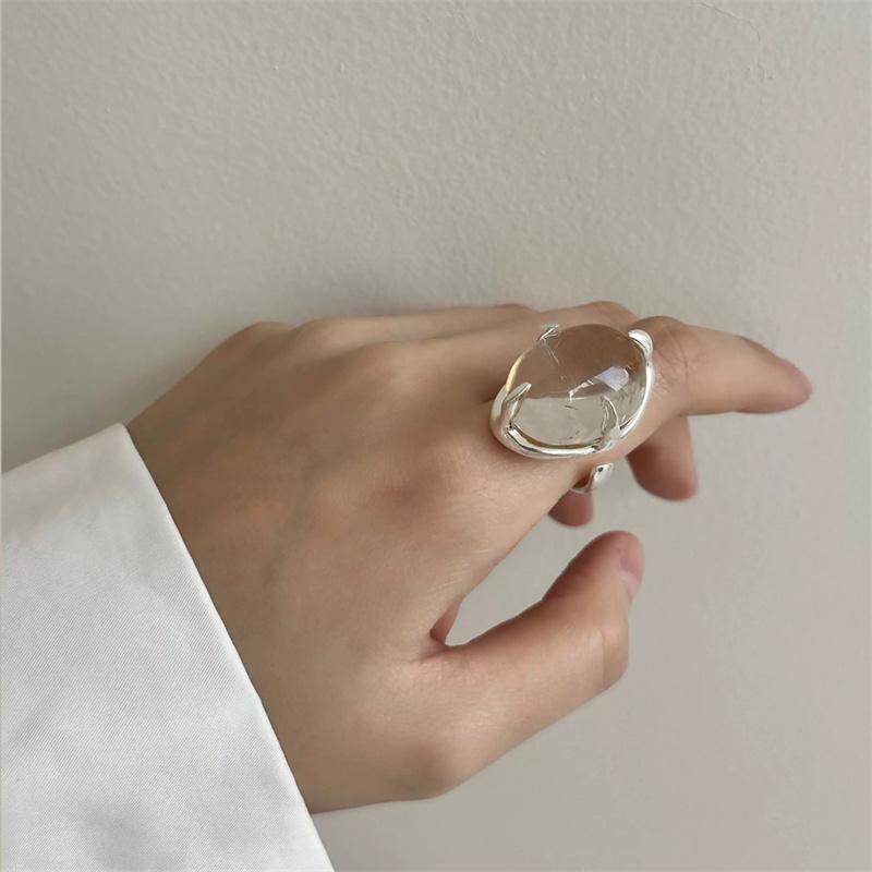Французские Винтажные Овальные Прозрачные Кольца-Капли на Палец Для Женщин Девушек Модные Новые Ювелирные Аксессуары Подарок Вечеринка Музыкальный Фестиваль