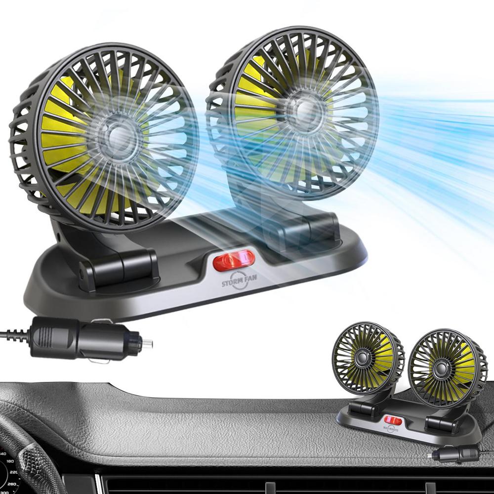 USB Car Fan Car Fan Dashboard Mounted Powerful Wind Low Noise 360 Rotating Car Dashboard Fan For Boat RV SUV Home Sedan Auto