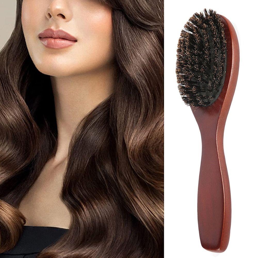 Beard Brush Boar Bristle Brush Comb with Boar Bristles Scalp Massage Comb Portable Air Bag Comb