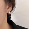 S925 Sterling Silver D -Shaped Ear Buckle Female Minimalist Planning Is Versatile Geometric Beader Ring Earrings